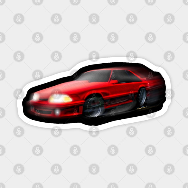 90 Ford Mustang GT 5.0 Sticker by vivachas